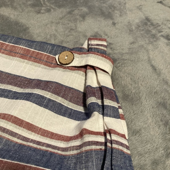 Shein Curve Button Down Dress Stripped Blue Charcoal Big Buttons NWOT - Picture 4 of 5